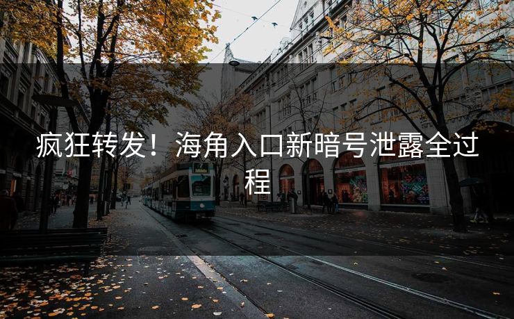疯狂转发！海角入口新暗号泄露全过程