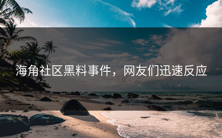 海角社区黑料事件，网友们迅速反应