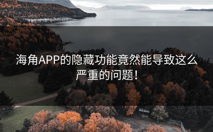 海角APP的隐藏功能竟然能导致这么严重的问题！