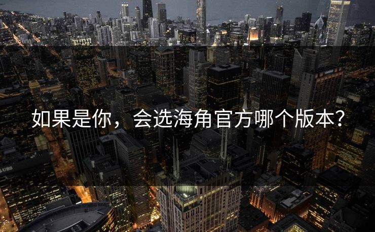 如果是你，会选海角官方哪个版本？