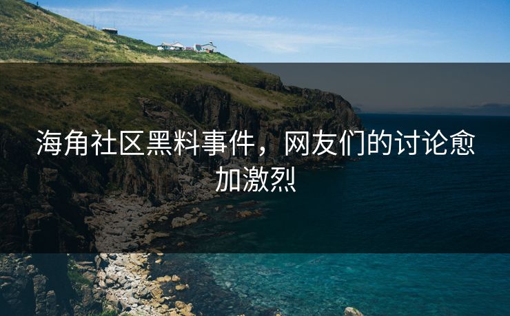 海角社区黑料事件，网友们的讨论愈加激烈