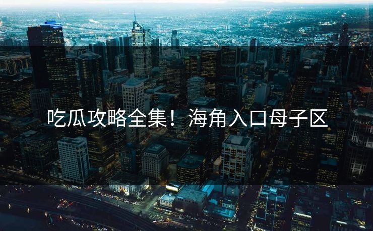 吃瓜攻略全集！海角入口母子区