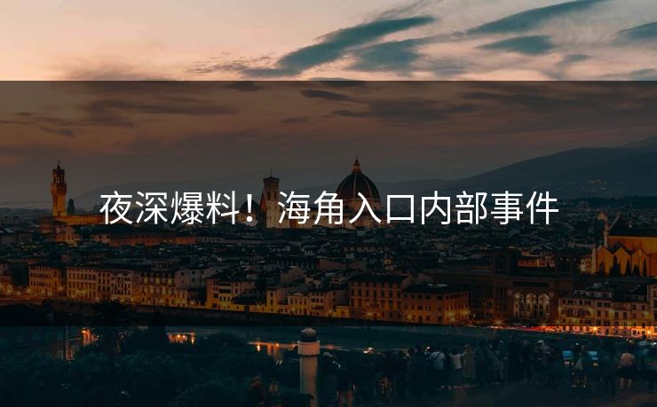 夜深爆料！海角入口内部事件