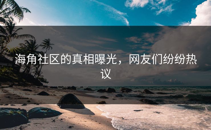 海角社区的真相曝光，网友们纷纷热议