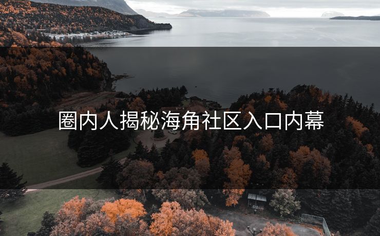 圈内人揭秘海角社区入口内幕