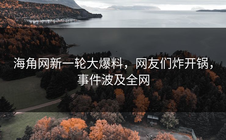 海角网新一轮大爆料，网友们炸开锅，事件波及全网