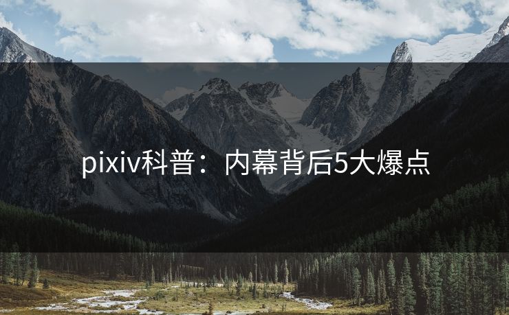 pixiv科普：内幕背后5大爆点