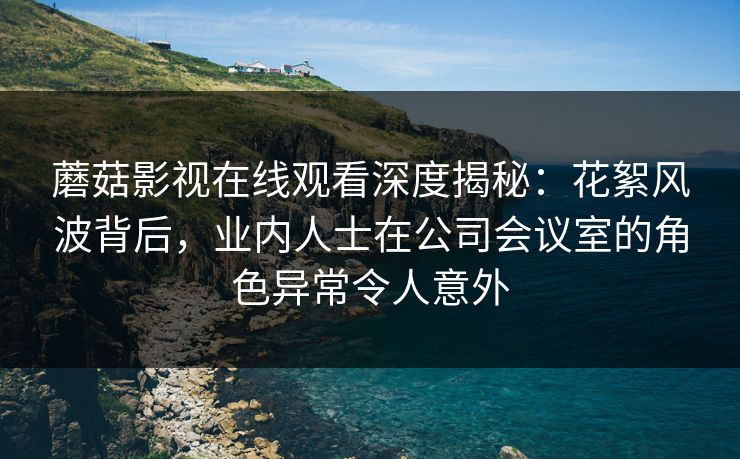 蘑菇影视在线观看深度揭秘：花絮风波背后，业内人士在公司会议室的角色异常令人意外