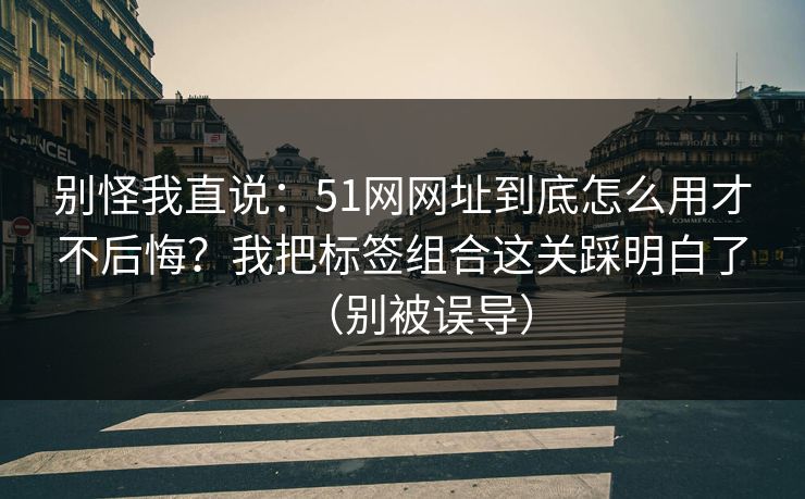 别怪我直说：51网网址到底怎么用才不后悔？我把标签组合这关踩明白了（别被误导）